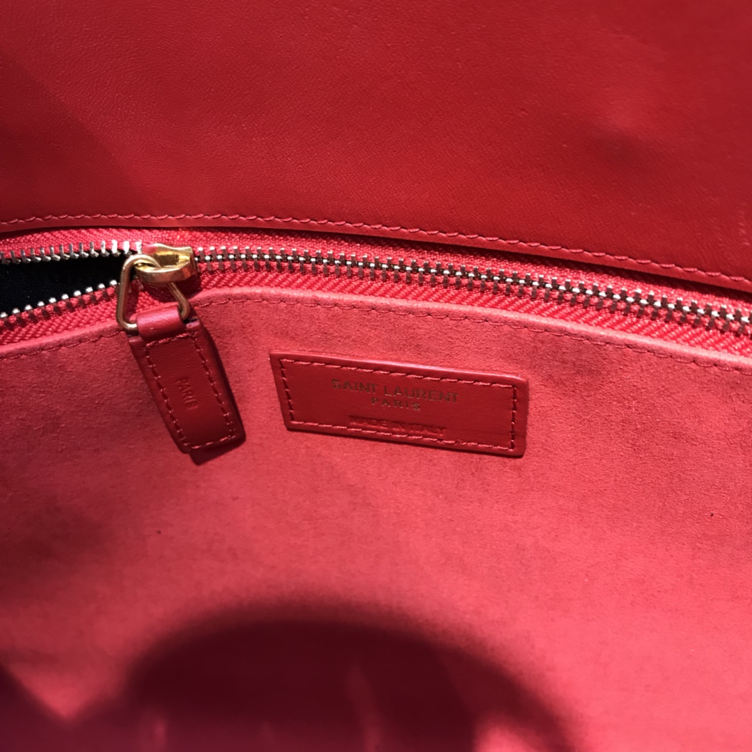 Saint Laurent Sac De Jour Smooth Calfskin Handbag Shoulder Bag Red 378299 Gold